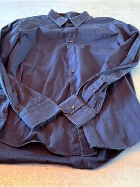 Express Men's Dark Navy Button-Up Dress Shirt